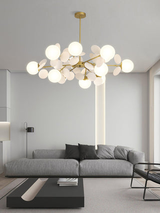 Lustra Lustre Arbre Blanc Cassé à Huit Abat-jours Ouverts