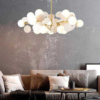 Lustra Lustre Arbre Blanc Cassé à Huit Abat-jours Ouverts