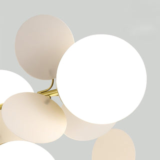 Lustra Lustre Arbre Blanc Cassé à Huit Abat-jours Ouverts