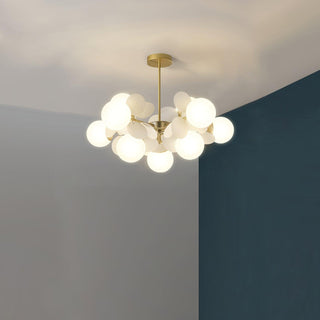 Lustra Lustre Arbre Blanc Cassé à Huit Abat-jours Ouverts