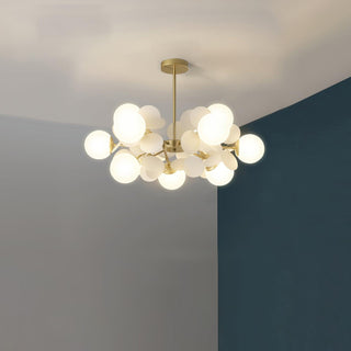 Lustra Lustre Arbre Blanc Cassé à Huit Abat-jours Ouverts