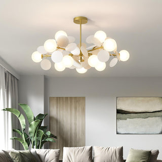 Lustra Lustre Arbre Blanc Cassé à Huit Abat-jours Ouverts