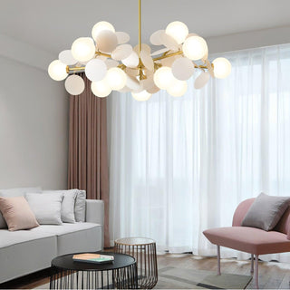 Lustra Lustre Arbre Blanc Cassé à Huit Abat-jours Ouverts