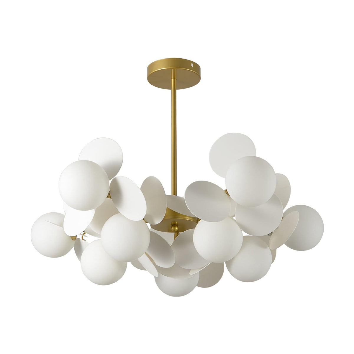 Ilvevia Lustre Arbre Blanc Cassé à Huit Abat-jours Ouverts