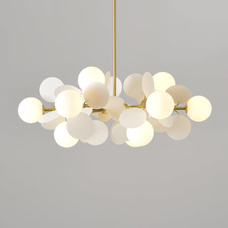 Lustra Lustre Arbre Blanc Cassé à Huit Abat-jours Ouverts