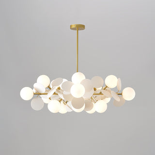 Lustra Lustre Arbre Blanc Cassé à Huit Abat-jours Ouverts