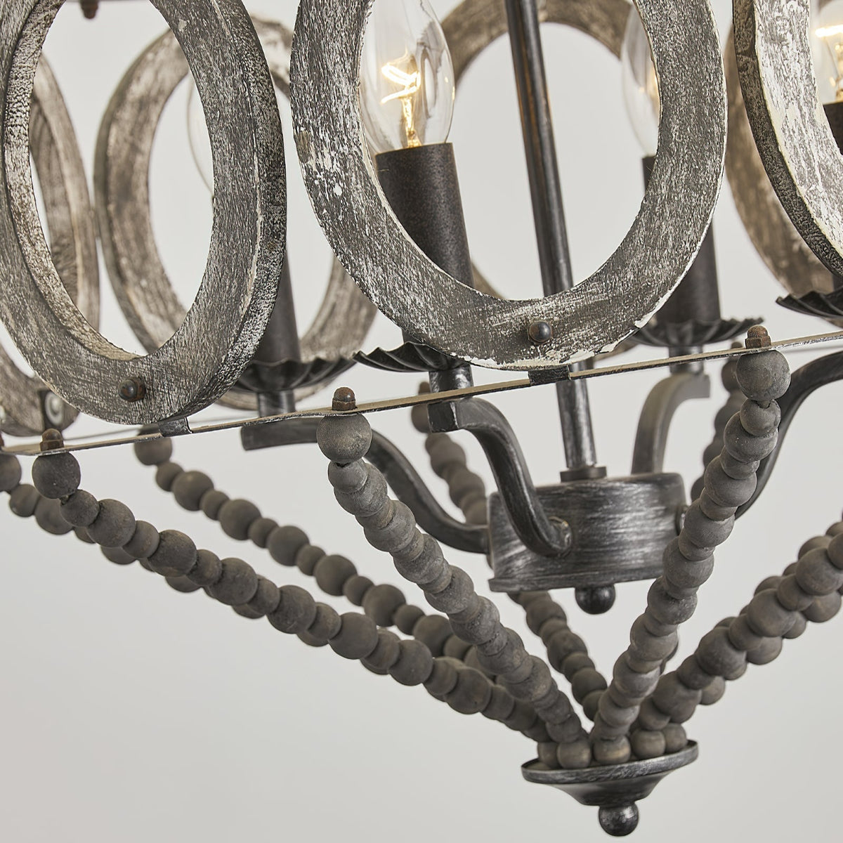 Zasorila Lustre Vintage en Bois et Métal