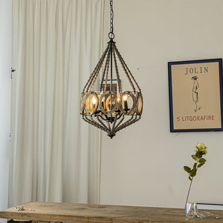 Zasorila Lustre Vintage en Bois et Métal