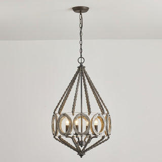 Zasorila Lustre Vintage en Bois et Métal