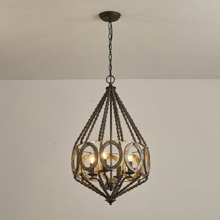 Zasorila Lustre Vintage en Bois et Métal