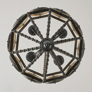 Zasorila Lustre Vintage en Bois et Métal