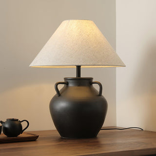 Amfora Lampe de Table en Tissu Rustique