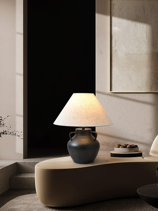 Amfora Lampe de Table en Tissu Rustique