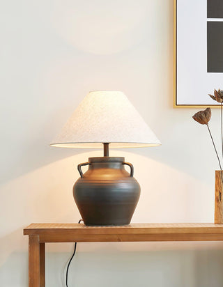 Amfora Lampe de Table en Tissu Rustique