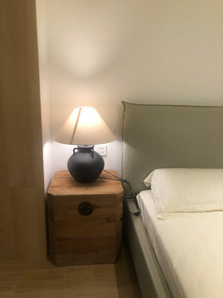 Amfora Lampe de Table en Tissu Rustique