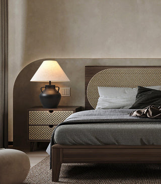 Amfora Lampe de Table en Tissu Rustique