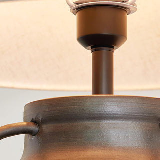 Amfora Lampe de Table en Tissu Rustique