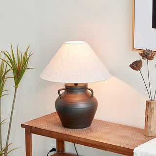 Amfora Lampe de Table en Tissu Rustique