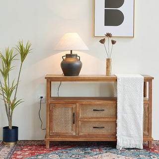 Amfora Lampe de Table en Tissu Rustique