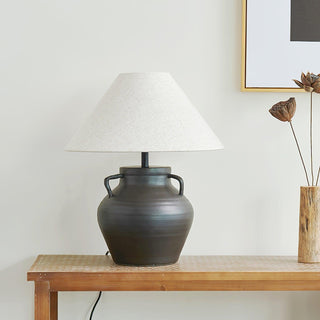 Amfora Lampe de Table en Tissu Rustique