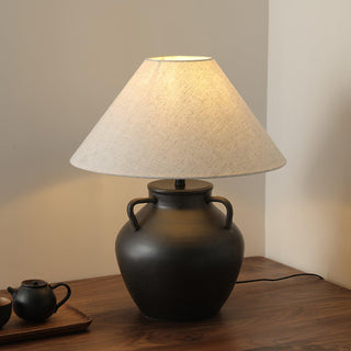 Amfora Lampe de Table en Tissu Rustique