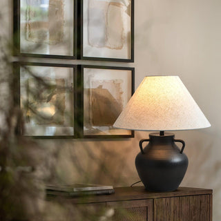 Amfora Lampe de Table en Tissu Rustique