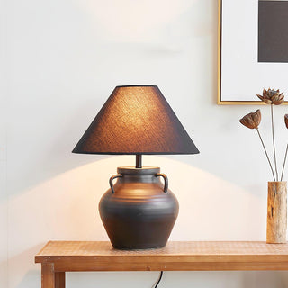 Amfora Lampe de Table en Tissu Rustique