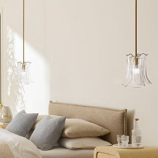 Olive Petal Glass Pendant Lamp-Neutral Decor
