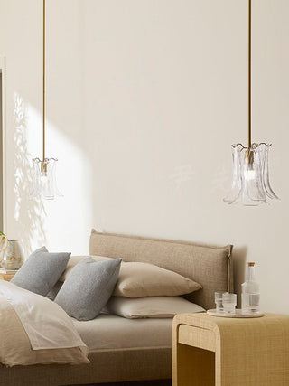 Olive Petal Glass Pendant Lamp-Neutral Decor