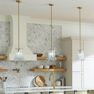 Olive Petal Glass Pendant Lamp-Neutral Decor