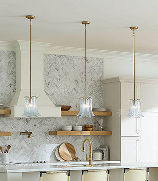 Olive Petal Glass Pendant Lamp-Neutral Decor