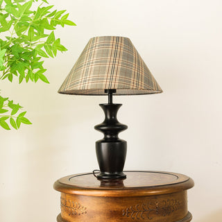 Herita Lampe de Table Bois Et Tissu