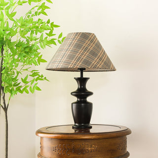 Herita Lampe de Table Bois Et Tissu