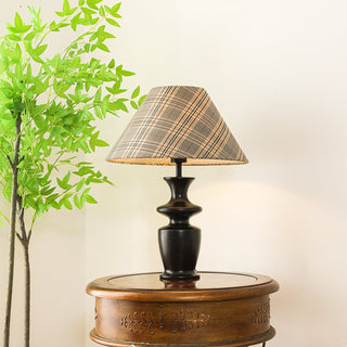 Herita Lampe de Table Bois Et Tissu