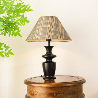 Herita Lampe de Table Bois Et Tissu