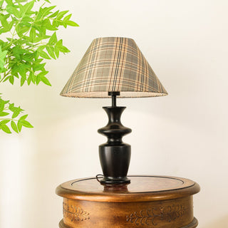 Herita Lampe de Table Bois Et Tissu