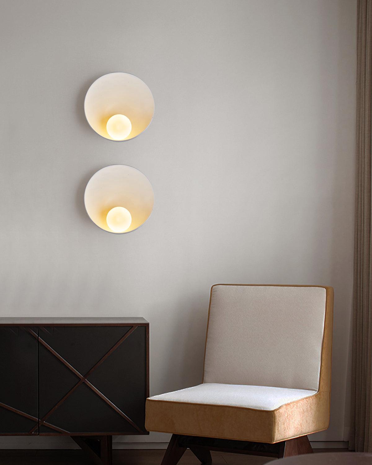 Wall Light Resin Cup Shade Metal Accent Minimalist Cozy-Neutral Decor