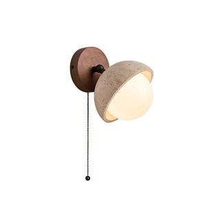 Myrinir Applique Murale Moderne Minimaliste en Bois et Travertin