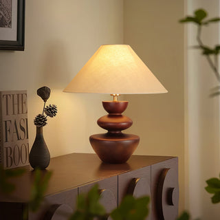 Joanne Lampe de Table en Bois Vintage