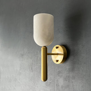 Lyphaia Applique Murale Moderne Minimaliste en Laiton et Albâtre