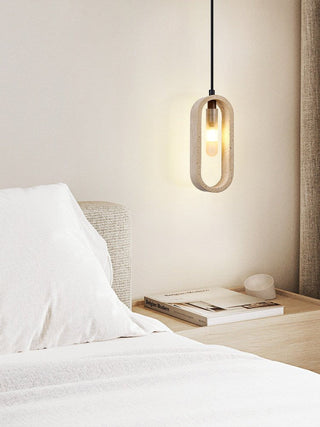 Onda Travertine Pendant Light-Neutral Decor