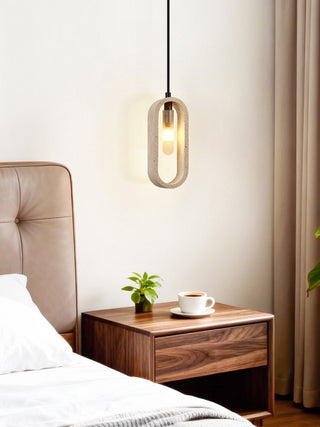 Onda Travertine Pendant Light-Neutral Decor