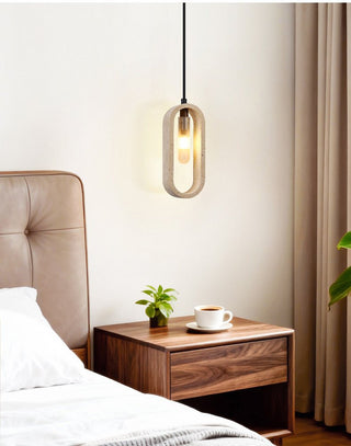 Onda Travertine Pendant Light-Neutral Decor