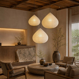 Onion Shape Paper Pendant Light-Neutral Decor
