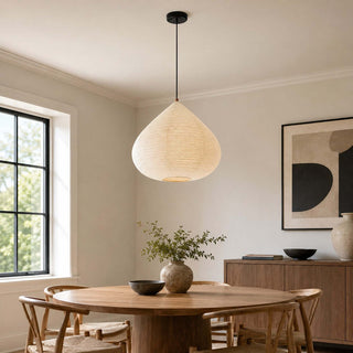 Onion Shape Paper Pendant Light-Neutral Decor