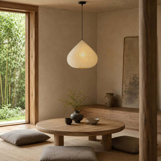 Onion Shape Paper Pendant Light-Neutral Decor