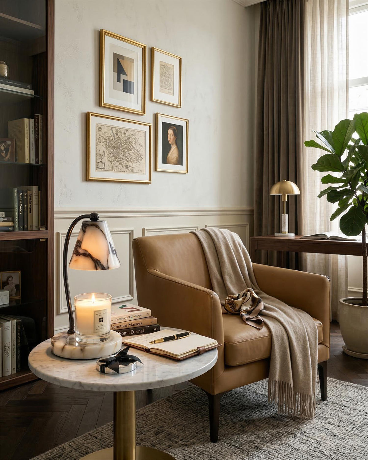 Renael Lampe de Table Chauffe-Bougies