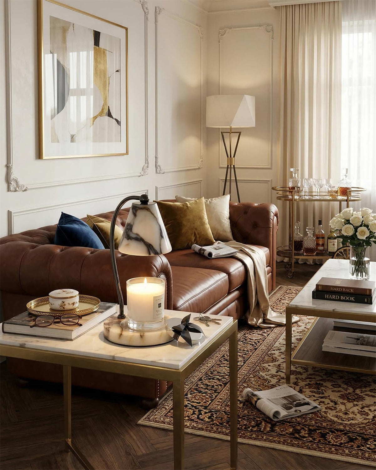 Renael Lampe de Table Chauffe-Bougies
