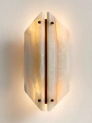 Zynx Applique Murale Moderne en Albâtre Blanc Crest