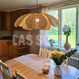 Ritta Suspension Vintage, Métal/Rotin, Bois, Salle à Manger